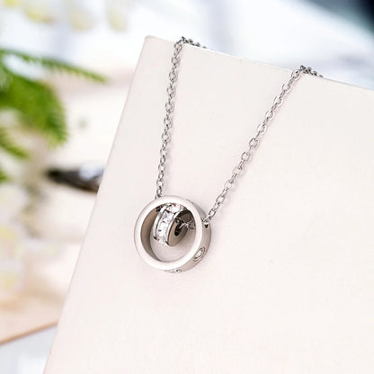 Vendita calda cerchio vite modello zircone donna collana di alta qualità in acciaio inox amore gioielli catena clavicola