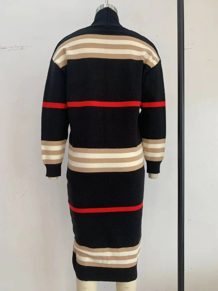 Print Long Cardigan For Women 2025 New Autumn Winter Clothes Knit Loose Outerwear Soft Sweater Coat Streetwear Fashion Cover Up
