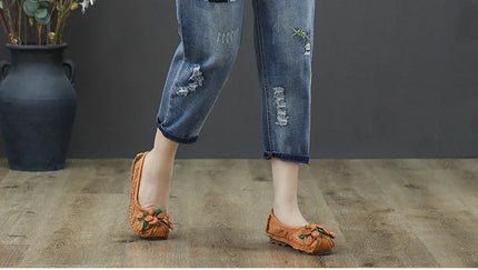 Amax luluE 2025 Moda Estate Streetwear Pantaloni in denim Donna Vintage Jeans elastici Donna Casual Allentato Ricamo Pantaloni Harem