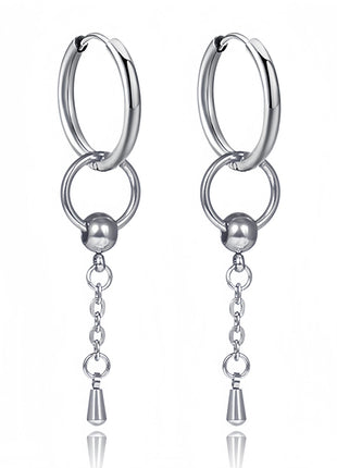 Long Hanging Crosses Leaves Pendants Hoops Woman Earrings Man Vintage Stainless steel Hip Hop Ear Piercing Jewelry Accessories PlatiNum