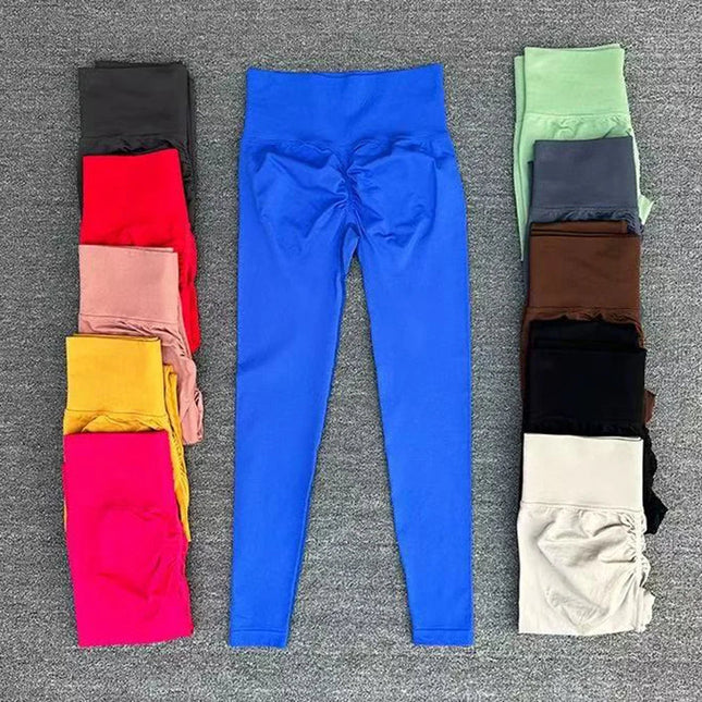 Seamless Sport Yoga High Waist Pants Leggings Sport See Through Yoga Gym Running Quick Dry Pants Scrunch Butt Pants PlatiNum