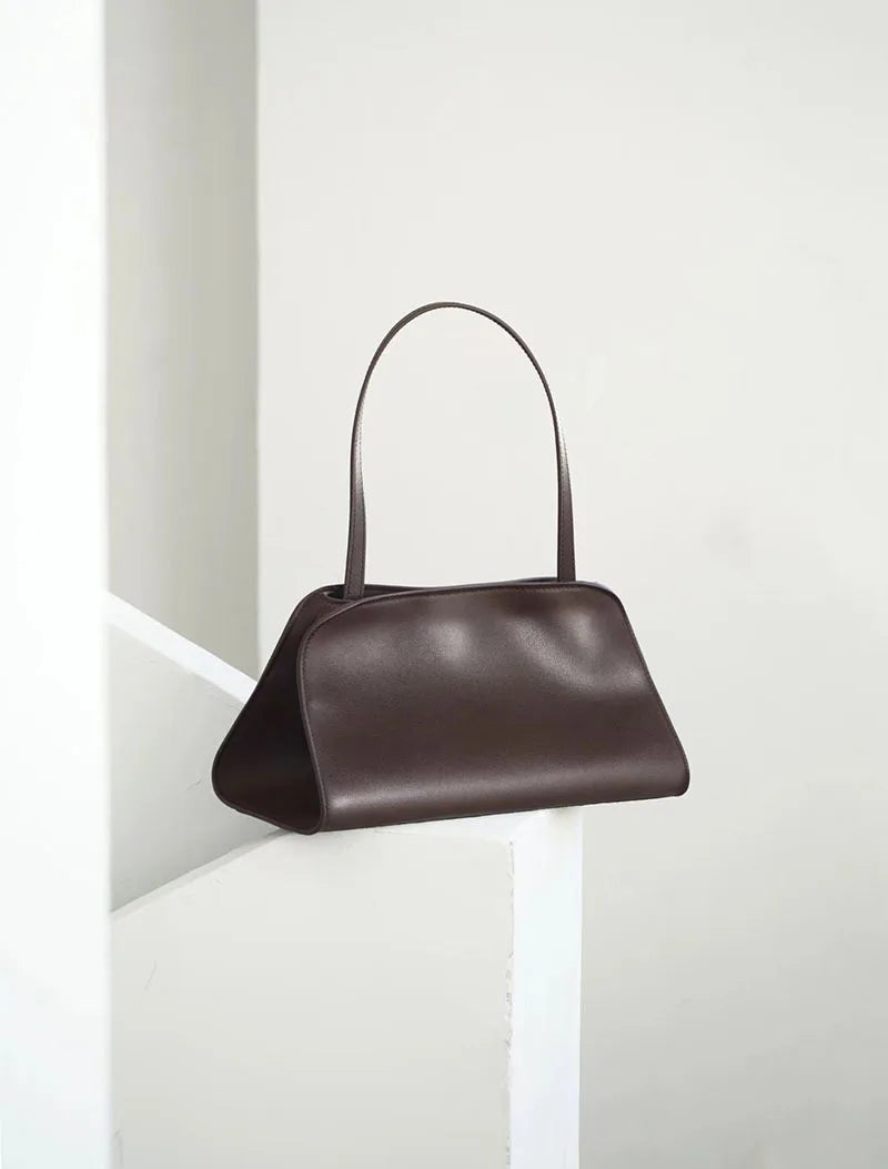 [Full Leather Inside Outside] Drinking Milk Cowhide Imported Saddle Leather Underarm Bag Single Shoulder Crossbody Bag Simple