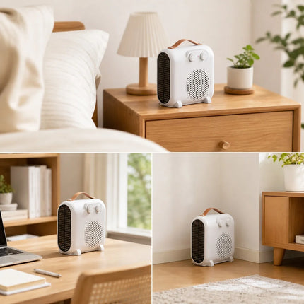 2000W Portable Ceramic Heater with Adjustable Thermostat, 3 Operating Modes and Anti-Tipping Protection, Silent Electric Heater for Home and Office