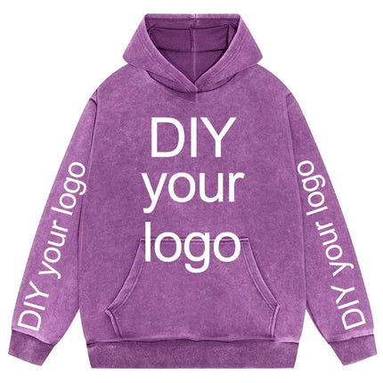 Washed Retro Hoodies 5 Colors 100%Cotton Hoody Customized Personalized Pattern Customization Pullover Team Logo Company Logo