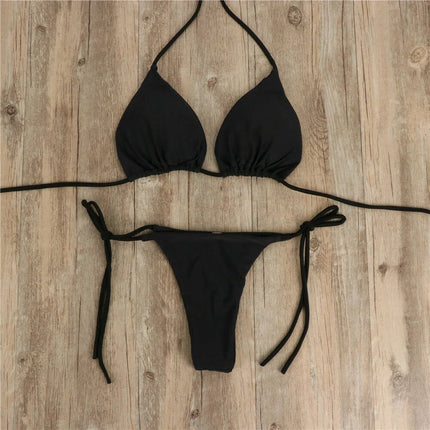 Costume da bagno sexy perizoma con cravatta laterale e cravatta da donna, cinturino diviso, fasciatura regolabile, stile brasiliano, costumi da bagno da donna platinumshop