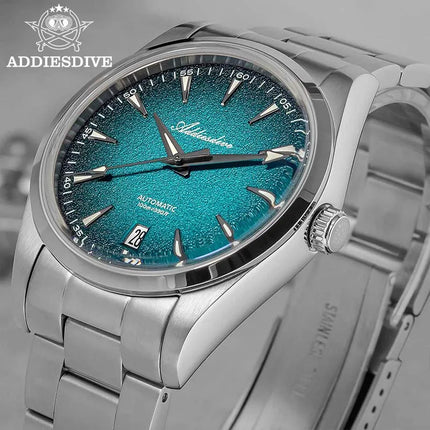 ADDIESDIVE Luxury 39mm Men Automatic Watch 8215 Mechanical BWG9 Super Luminous 100m Waterproof Watches Bubble Glass Men‘s Watch