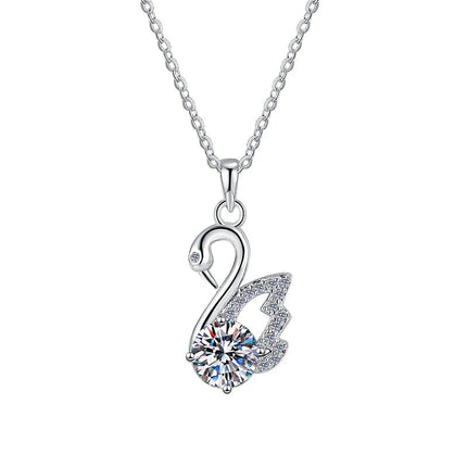 Collana con Ciondolo in Argento 925, Elegante per Donne, Gioielli Nuziali in Argento Sterling, Accessori Raffinati, Regali di Moda per Feste PlatiNum