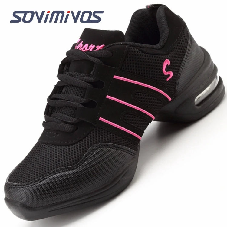 New Soft Outsole Breath Dance Shoes Women Sports Feature Dance Sneakers Jazz Hip Hop Shoes Woman Dancing Shoes Ladies Sneakers