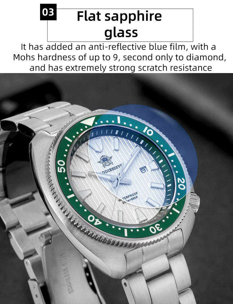 ADDIESDIVE New 200M Waterproof Quartz Watch Sapphire Crystal BGW9 Luminous Ceramic Bezel Stainless Steel Diving Watch AD2507