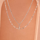Y2K Crystal Butterfly Heart Necklace Fashion Kpop Shiny Clavicle Chain Necklaces for Women Girls New Trend Party Gifts Jewelry PlatiNum