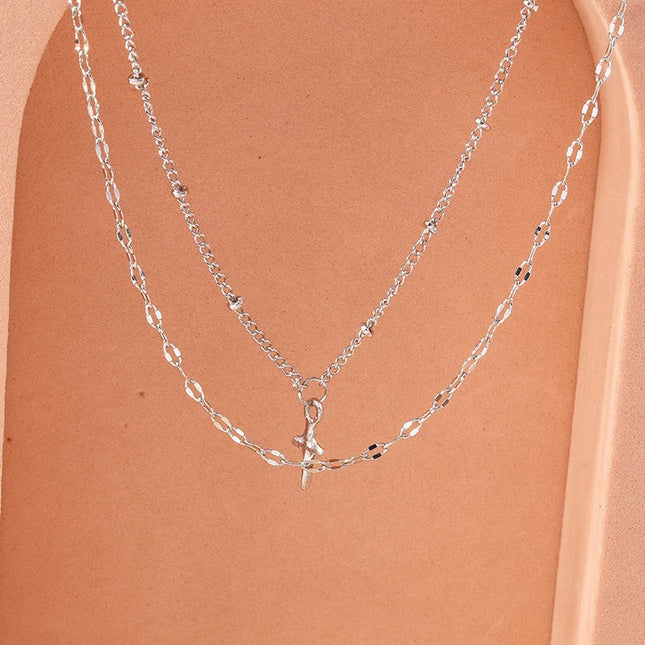 Y2K Crystal Butterfly Heart Necklace Fashion Kpop Shiny Clavicle Chain Necklaces for Women Girls New Trend Party Gifts Jewelry PlatiNum