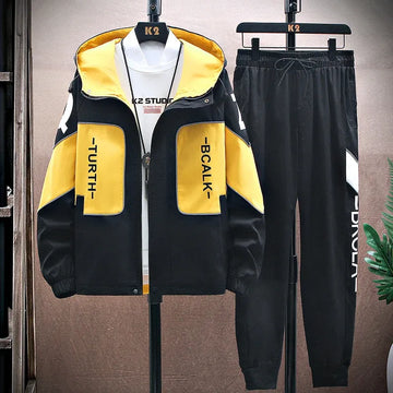 Spring Autumn New Tracksuits Men Set Casual Hooded Jacket Pants Sweatshirt Sportswear Coats Men Jacket+Pant Suits