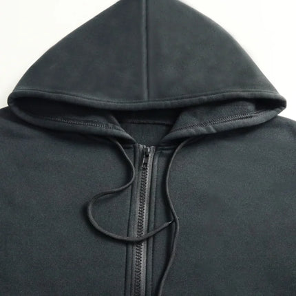 Women Zipper Hoodies Autumn Winter New Cute Cat Heatbeat Line Print Hoodies Hip Hop Streetwear Women Zip Up Jacket Coat Clothing