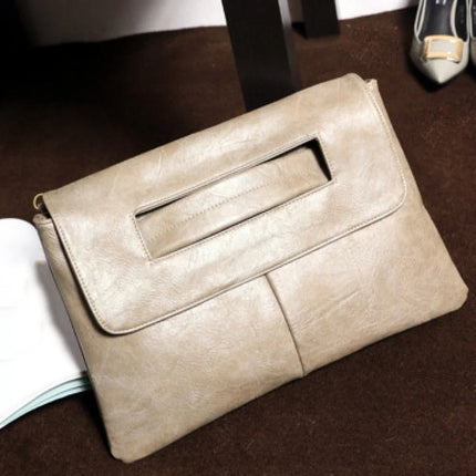 Fashion evening bag, elegant and exquisite, vintage PU leather clutch bag, large capacity wristlet handbag women's wallet envelo PlatiNum