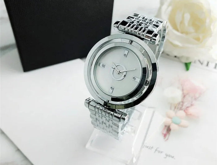 Orologio da Polso Semplice ed Elegante Automatico al Quarzo in Acciaio Inossidabile per Donna Montre Homme Relogio Feminino platinumshop