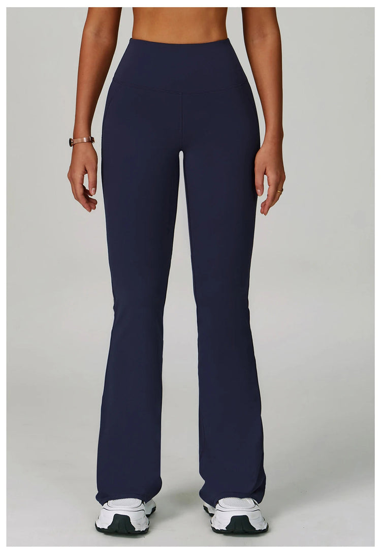Flared Leggings Women's Wide-leg Pants High Waisted Hip lifting Yoga Pants Quick Drying Running Exercise Fitness Bell bottoms PlatiNum