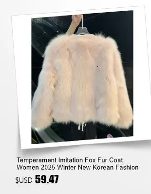 2025 new imitation fox fur coat women autumn winter fashion short Add cotton thick Warm suede overcoat Female slim Outwear T792