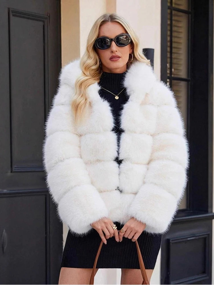 ZADORIN Winter Thick Warm Fluffy Faux Fur Coat Women Furry Hooded Long Sleeve Faux Fur Jacket Luxury Fur Coats Female Outerwears