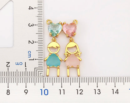 AIBEF Cuore Strass Ragazza e Ragazza Donna Ciondolo Collana Madre Cubic Zirconia Rame Dolce e Carino Gioielli Regalo di Fascino per Bambini