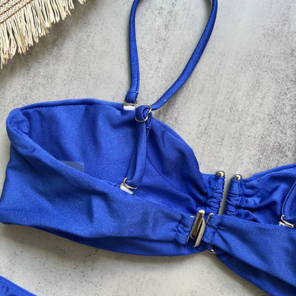 Bikini a Fascia Push-Up Donna 2024, Costume da Bagno Sexy Femminile, Set Bikini Brasiliano con Perizoma, Tinta Unita, Abbigliamento da Spiaggia platinumshop