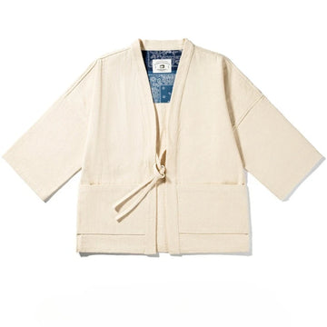 Sports Jacket, Japanese Retro Shirt, Shoulder Length Sportswear, Loose Seven Quarter Sleeves, Solid Color Casual Cardigan