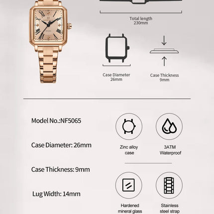 NAVIFORCE Orologio da donna alla moda per donna Orologio da polso da donna casual impermeabile al quarzo in acciaio inossidabile da regalare alla fidanzata 2025 platinumshop