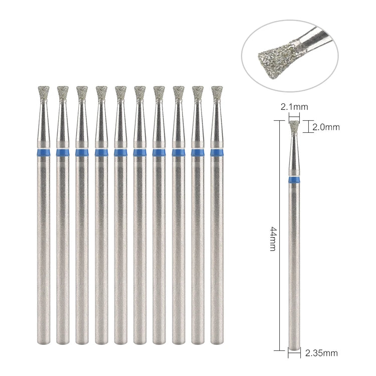 10Pcs Diamond Milling Cutter For Manicure Electric Nail Drill Bits Accessory Pedicure Machine Nail File Gel Remover Tool uñas Accesorios Y Herramientas