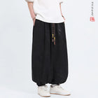 Pantaloni Estivi da Uomo Stile Cinese in Seta Ghiaccio con Motivo Drago Ukiyo-e, Comodi e Trendy, Pantaloni Casual Oversize da Uomo