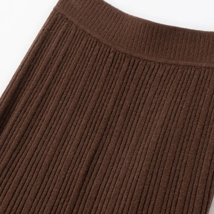 Woman's 100% Cashmere Knittwear Skirt Autumn Winter Elegant Mermaid Mid-calf High Waisted Slim Office Lady Dress Light Luxury PlatiNum