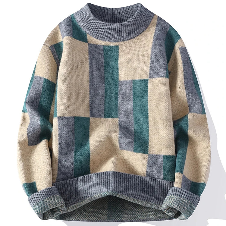 Fashion Fall Winter Japanese Style Turtleneck Sweater Men High End Mens Christmas Sweaters Thick Warm Striped Pullover