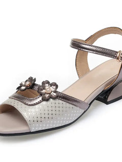 AIYUQI Sandali Donna Peep Toe 2026 Nuova Moda Estiva in Vera Pelle Taglie Grandi 41 42 43 Sandali Donna con Punta Aperta