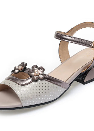 AIYUQI Sandales Femme Peep Toe 2026 Nouvelle Mode Été en Cuir Véritable Grandes Tailles 41 42 43 Sandales Femme à Bout Ouvert