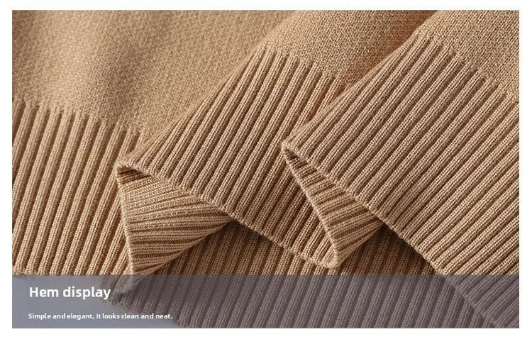 round Neck Knitted Sweater Autumn Winter Men's Fashion Thickened Long Sleeve Leisure Comfortable Fit Youthful Style Polyester...