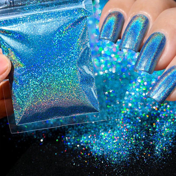 10g/Bag Glitter Snow White Nail Art Sugar Powder Sweater Laser Shiny Decoration Chrome Powder Woolen Candy Effect Nails 2027