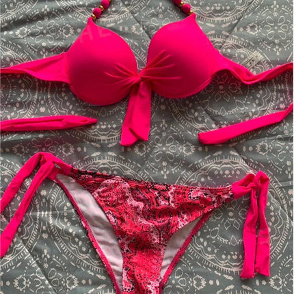 Sexy Push Up Bikini 2024 Costume da bagno donna Due pezzi Costumi da bagno Perizoma femminile Bikini Set Nuoto per costumi da bagno Biquini brasiliano platinumshop