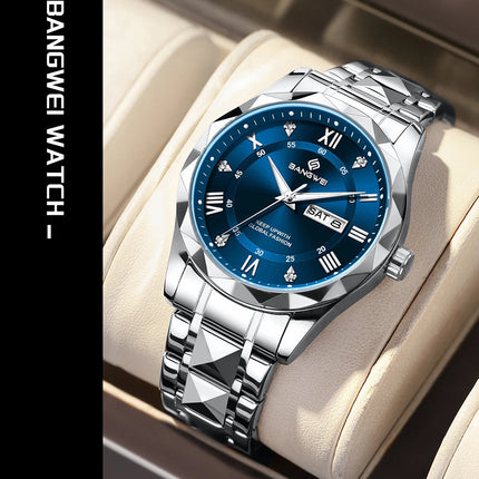 BANGWEI Orologio da donna Orologio di moda classico elegante di lussoBusiness Casual Data Orologi da donna al quarzo luminoso impermeabile in acciaio inossidabile platinumshop
