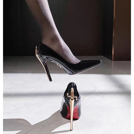 Scarpe da Donna di Design di Lusso, Tacchi Alti a Punta Stiletto con Design a Scettro e Spada Dorata, Moda Regina 2026, Zapatos De Mujer platinumshop