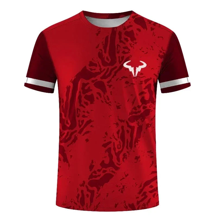 Serie di badminton e tennis T-shirt girocollo a maniche corte per sport estremi all'aria aperta da uomo e da donna stampata in 3D