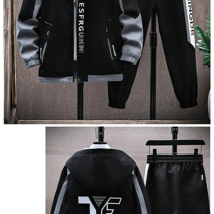 Casual Hooded Jackets And Pants Tracksuit Men's Clothing Sets 2026 Spring Autumn Youth Outdoor Sportswear 2 Pieces Coats Top Set