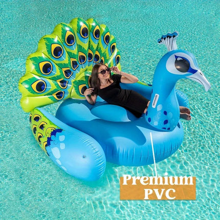 Sloosh Gonfiabile a Forma di Pavone Gigante, Galleggiante Divertente per Piscina e Spiaggia, Giocattolo Galleggiante Estivo per Adulti e Bambini