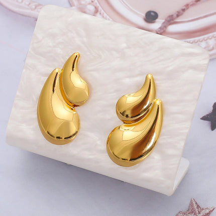 Orecchini Geometrici a Goccia d'Acqua in Acciaio Inossidabile per Donna, Eleganti Vintage Placcati Oro, Gioielli da Indossare Quotidianamente platinumshop