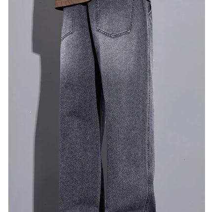 Abbigliamento da uomo Pantaloni a gamba larga Jeans larghi Streetwear Pantaloni in denim moda dritti Y2k Pantaloni da uomo in vita elastica lavati vintage