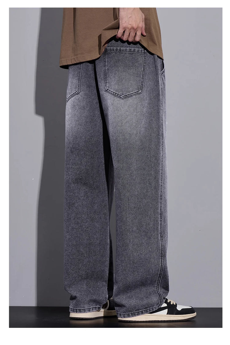 Abbigliamento da uomo Pantaloni a gamba larga Jeans larghi Streetwear Pantaloni in denim moda dritti