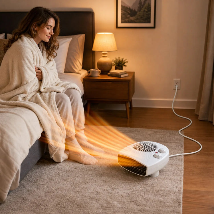 2000W Portable Electric Heater with Adjustable Thermostat and 3 Operating Modes, Fast Heating for Rooms of 13-20m², Overheating Protection