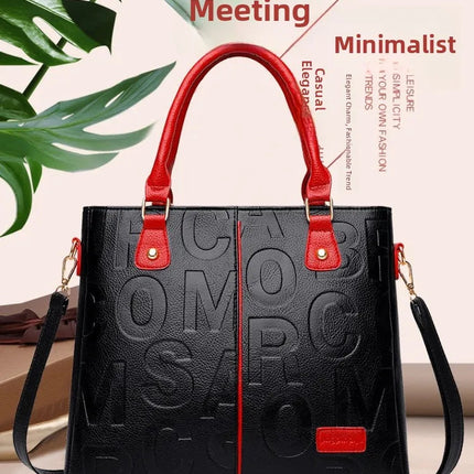 Ladies Large Capacity Leather Shoulder Bag 2025 New Style Urban Simple Tote Bag Women's Single Shoulder Bag Daily Match PlatiNum