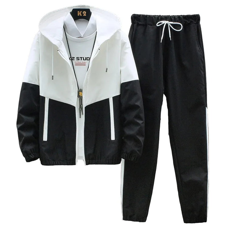 M-6XL-New-Men's-Sportswear-Set-from-Japan-South-Korea-Autumn-Casual-Wear-Men's-Hooded-Jacket-Leg-Tied-Pants-Trendy-Casual-Suit