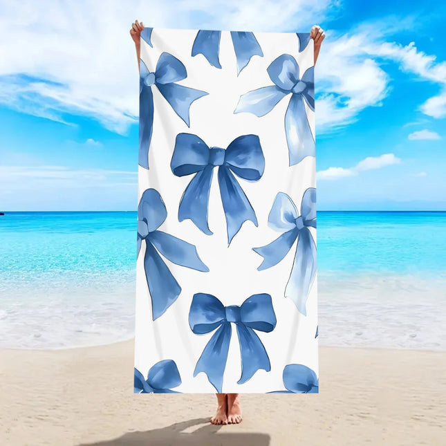 1pc Bohemian Large Beach Towel, Striped Flower Printed Bath Towel, Outdoor Swimming, Vacation, Camping Beach Towel