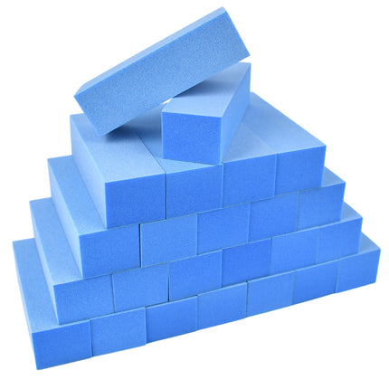 24/48PCS Nail Buffer Blocks 180/180/240 Grit Professional Salon 3 Way Blue Buffing Blocks for Manicure