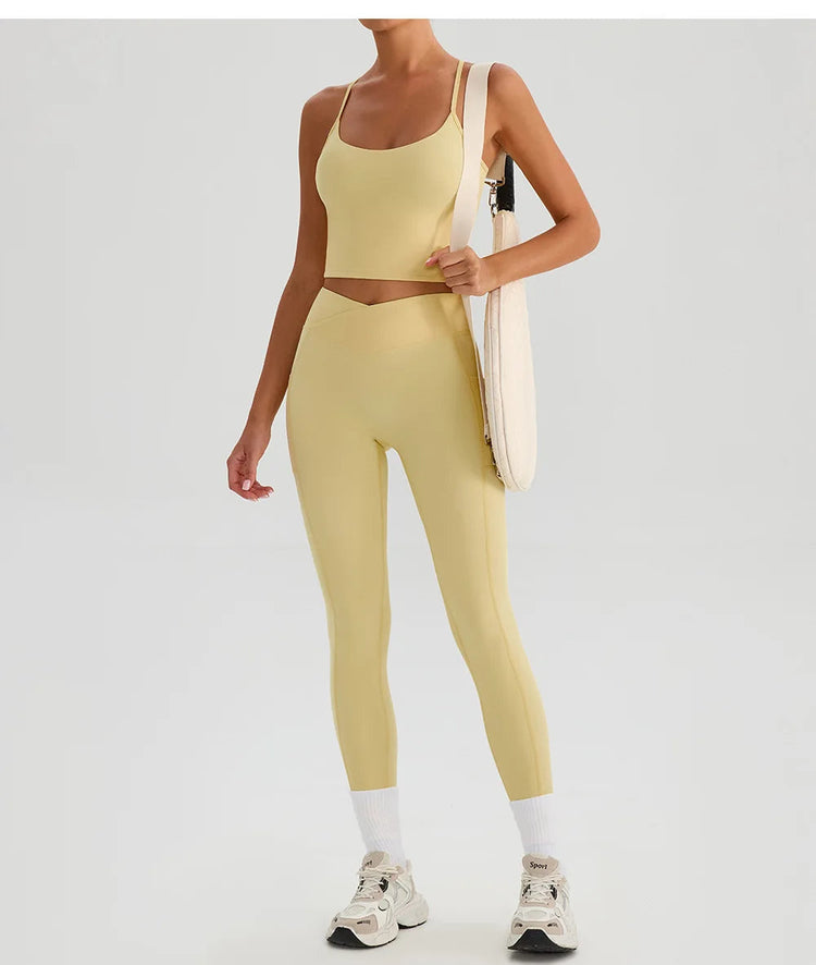 Women Gym Sports Leggings Workout Yoga Pants With Pockets High Waist Tights Fitness Pants Outdoors Running Training Trousers PlatiNum