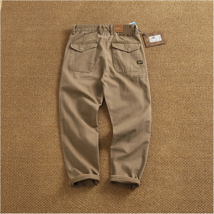 Autumn And Winter New American Retro 100% Cotton Multi-pocketed Washed Old Straight Casual Pants Loose Fashion Cargo Trousers